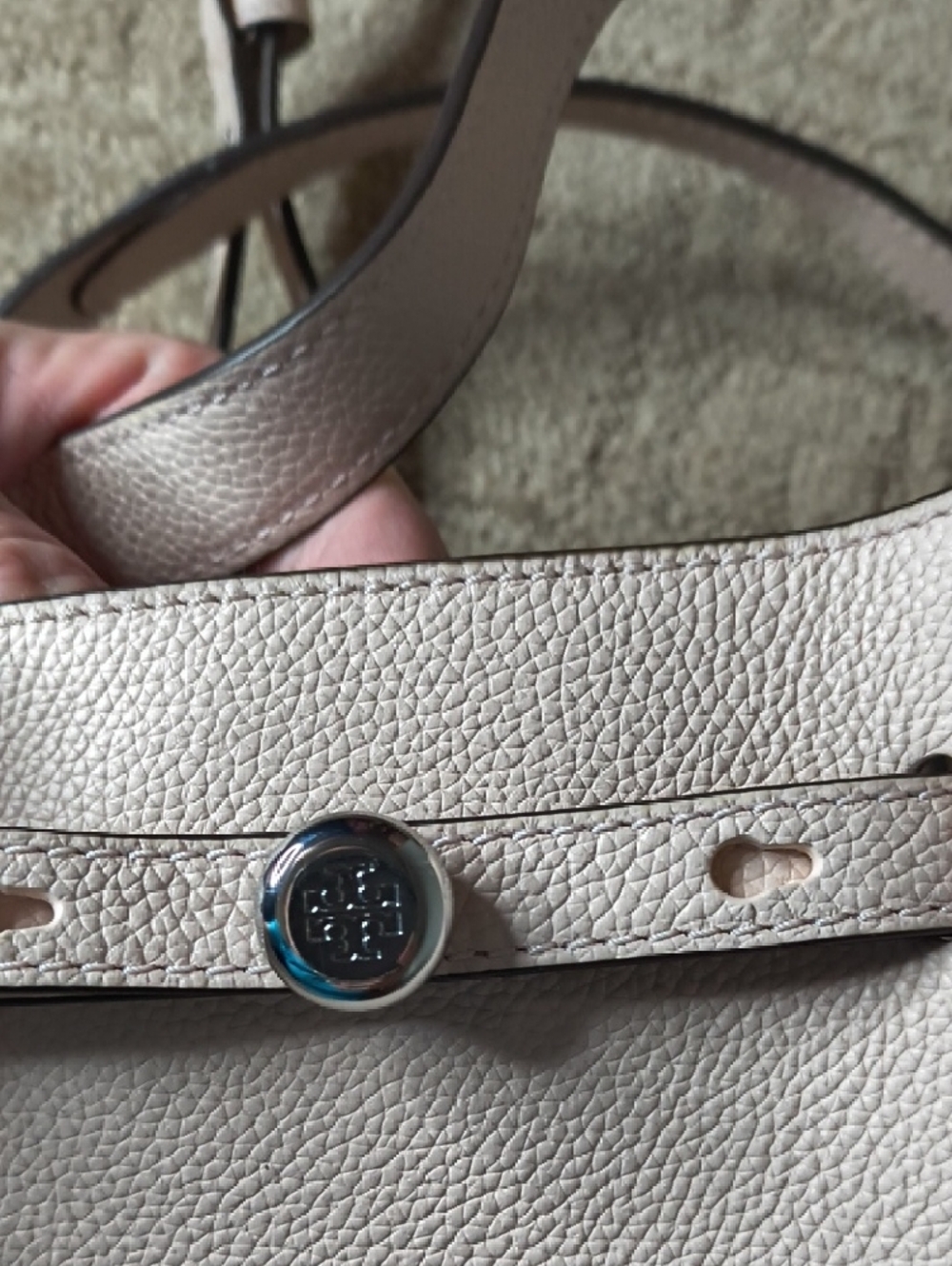 Tory Burch Small Romy Tote In Blush Pink - Picture 7 of 11